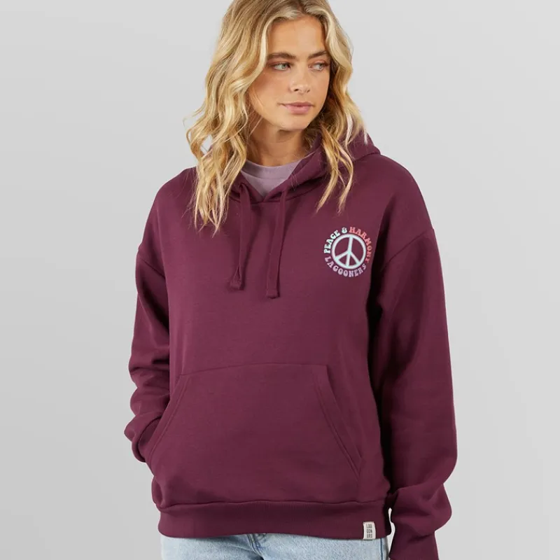 Best Dame Peace & Harmony Hættetrøje Blomme Dame Hættetrøjer Og Sweatshirts·Hættetrøjer