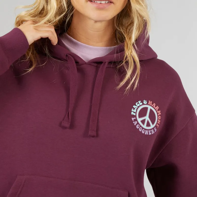 Best Dame Peace & Harmony Hættetrøje Blomme Dame Hættetrøjer Og Sweatshirts·Hættetrøjer