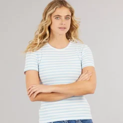 New Dame Ruka T shirt Cashmere Blue Dame Overdele·T-Shirts|Overdele·Overdele