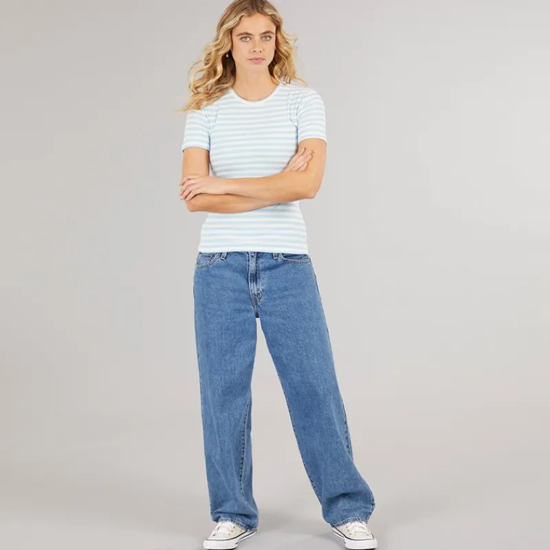 New Dame Ruka T shirt Cashmere Blue Dame Overdele·T-Shirts|Overdele·Overdele