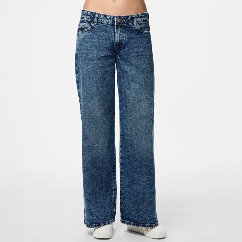 Outlet Dame Selma vide bukser Medium Blue Denim Dame Jeans, Bukser Og Leggings·Jeans