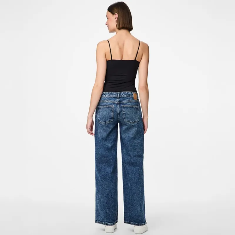 Outlet Dame Selma vide bukser Medium Blue Denim Dame Jeans, Bukser Og Leggings·Jeans