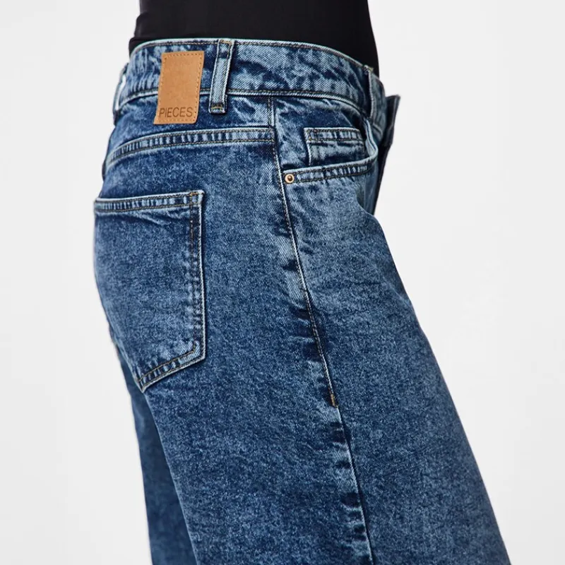 Outlet Dame Selma vide bukser Medium Blue Denim Dame Jeans, Bukser Og Leggings·Jeans