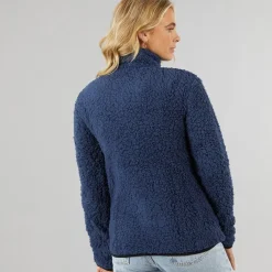 Best Dame Sherpa Fleece Jakke Blå Dame Jakker Og Frakker·Fleecetøj|Hættetrøjer Og Sweatshirts·Fleecetøj