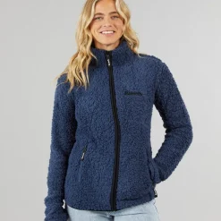 Best Dame Sherpa Fleece Jakke Blå Dame Jakker Og Frakker·Fleecetøj|Hættetrøjer Og Sweatshirts·Fleecetøj