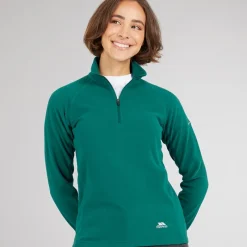 Dame Shiner 1/​2 lynlås Mikro Fleece Teal Dame Udendørs|Jakker Og Frakker·Fleecetøj