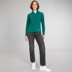 Dame Shiner 1/​2 lynlås Mikro Fleece Teal Dame Udendørs|Jakker Og Frakker·Fleecetøj