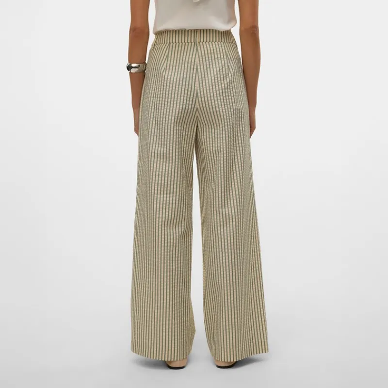 Hot Dame Siv Stribede Bukser Lysegrøn Dame Jeans, Bukser Og Leggings·Bukser