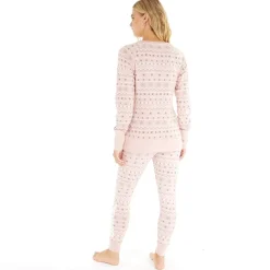 Dame Soffi Loungewear Set Stoflig Rosa Fairisle Dame Undertøj, Sokker Og Nattøj·Nattøj