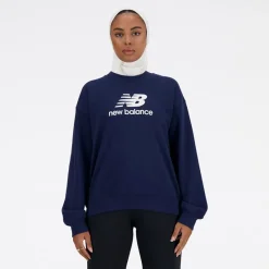 Discount Dame Sports Essentials French Terry Logo Sweatshirt NB Navy Dame Træning|Overdele