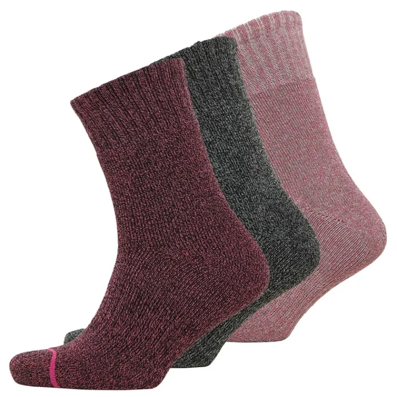 Hot Damessokker 3-pak Termisk Crew Rapture Rose/Mellemgrå/Sort Lys Pink Dame Udendørs|Multipakker·Sokker