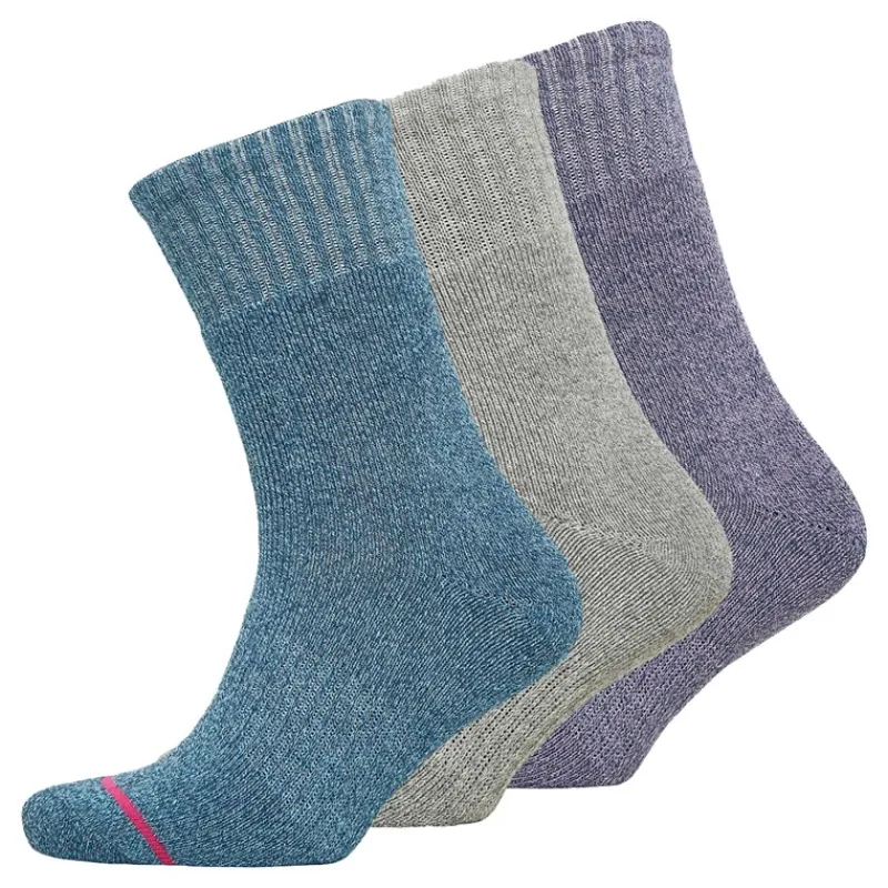 Sale Dames Sokker Thermal Crew 3-pak Lys Lila/Mellemgrå/Blå Vask/Mellem Lilla Dame Udendørs|Multipakker·Sokker