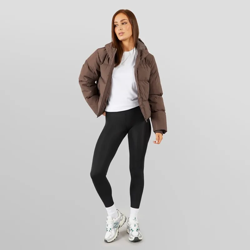 Best Dame Storm Cuff Kort Puffer Jakke Kaffe Dame Jakker Og Frakker·Jakker Og Frakker