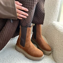 New Dame Suede 22 Støvler 099 Army W/Brown Sole Dame Støvler|Støvler
