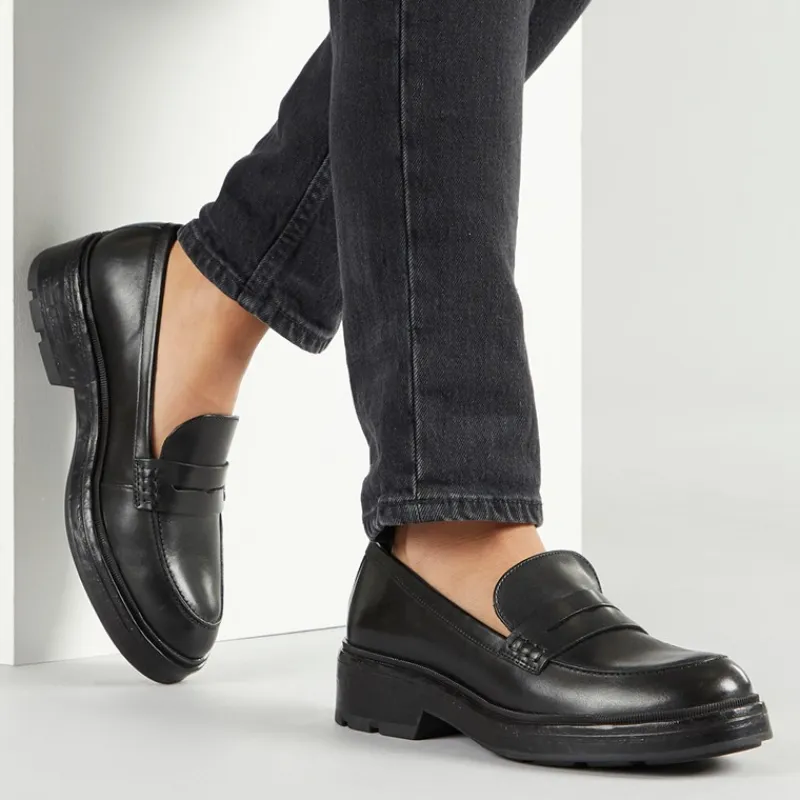 Clearance Dame Swelen Chunky Loafers Sort Dame Sko|Sko
