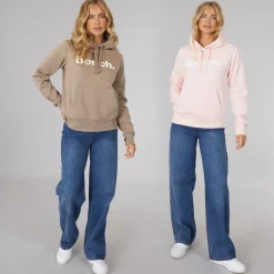 Clearance Dame To Pak Hættetrøjer Lys Pink Mørk Taupe Dame Hættetrøjer Og Sweatshirts·Hættetrøjer