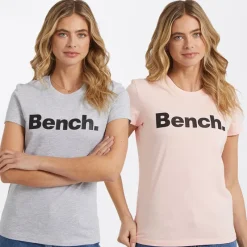 Hot Dame T-shirts Grammen To-pak Grå Melange/Pink Dame Multipakker·Overdele|Overdele·T-Shirts