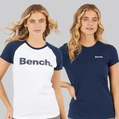 Online Dame T-shirts Nerissa Topak Hvid/Blå Dame Multipakker·Overdele|Overdele·T-Shirts