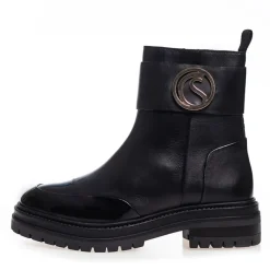 New Dame vind støvler 0011 Black Patent Dame Støvler|Støvler