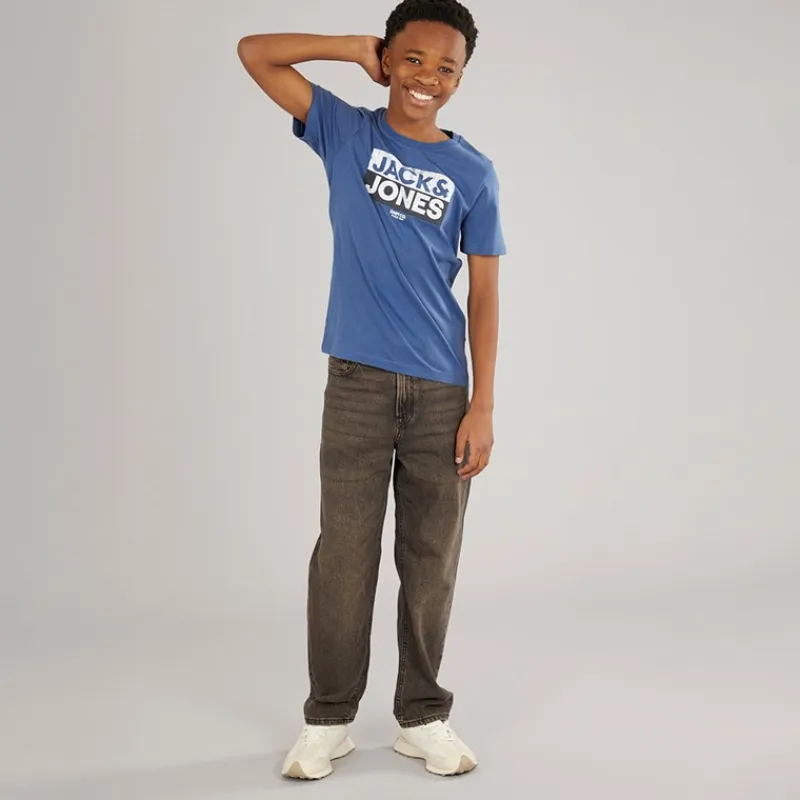 Outlet Drenge Atfal Tre Pakke T-shirts Colbalt Blå / Hvid / Navy Print Multipakker|T-Shirts Og Undertrøjer