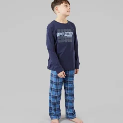 Discount Drenge Atmore nattøj sæt Navy/Blue Check Nattøj|Nattøj