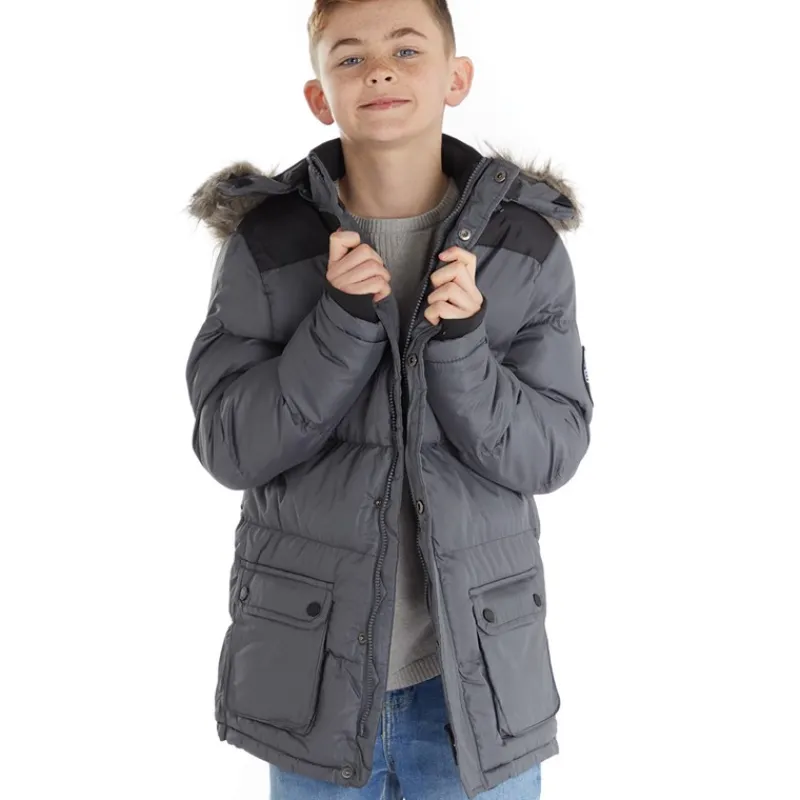 Best Drenge Axel Paddet Parka Stålgrå Jakker Og Frakker