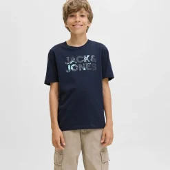 Outlet Drenge Bryan Corp Logo T-shirt Sky Captain/Splash T-Shirts Og Undertrøjer