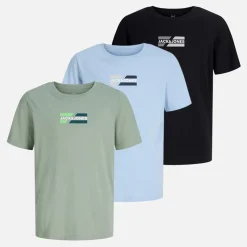 Clearance Drenge Corp Tre Pak T shirts Cashmere Blue Multipakker|T-Shirts Og Undertrøjer