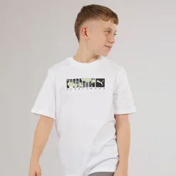 Hot Drenge Grafisk Camo T-shirt White Tøj|T-Shirts Og Undertrøjer