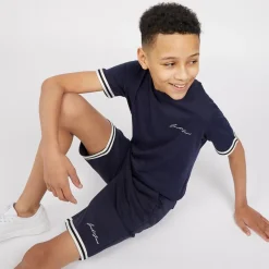 Hot Drenge Jaxon Sæt Blå Shorts|Sæt
