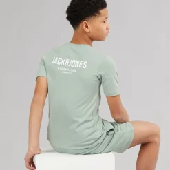New Drenge Jeff Orion T-shirt og shorts sæt Iceberg Green Sæt|Træningsdragter