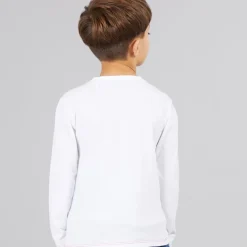 Online Drenge langærmet T-shirt Pure White T-Shirts Og Undertrøjer