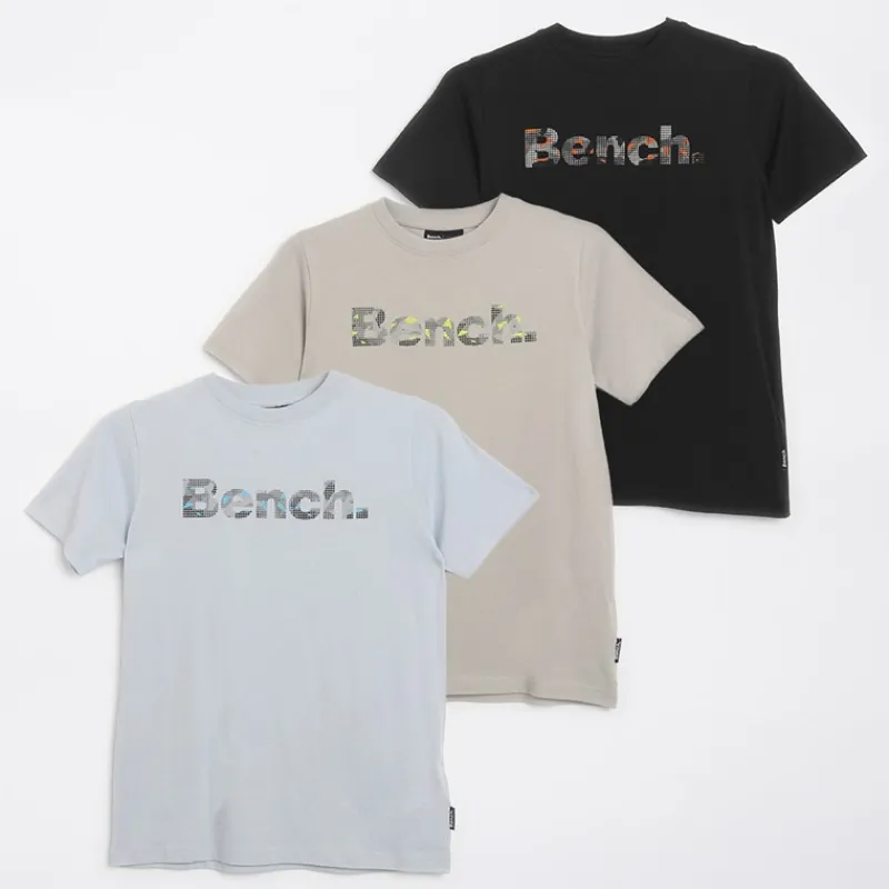Best Drenge Lockin Tre Pak T-shirts Frost Grey/Sort/Blue Aura Multipakker|T-Shirts Og Undertrøjer