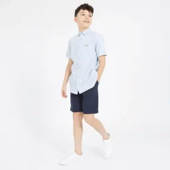 Drenge Lomous skjorte og chino shorts sæt blå og hvid stribet/navy Blue & White Stripe / Navy Shorts|Sæt