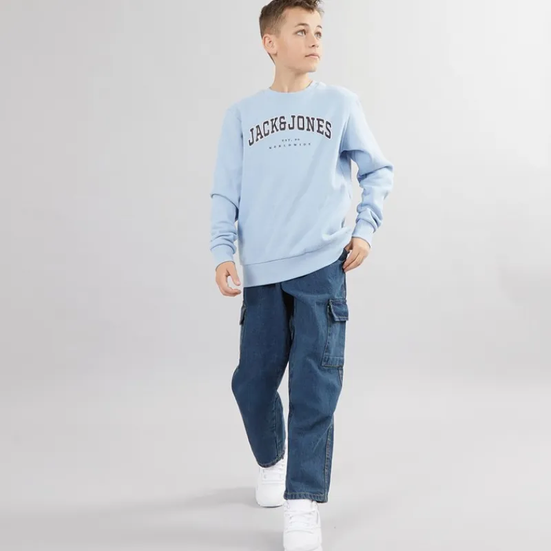 Best Drenge Løstsiddende Cargo Jeans Mellemblå Jeans Og Bukser