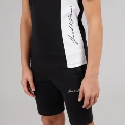 Discount Drengenes Jax Blocking T-shirt og Shorts Sæt Sort Sæt|T-Shirts Og Undertrøjer