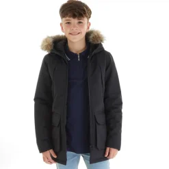 Discount Drengenes store parka med aftagelig pels Sort Jakker Og Frakker