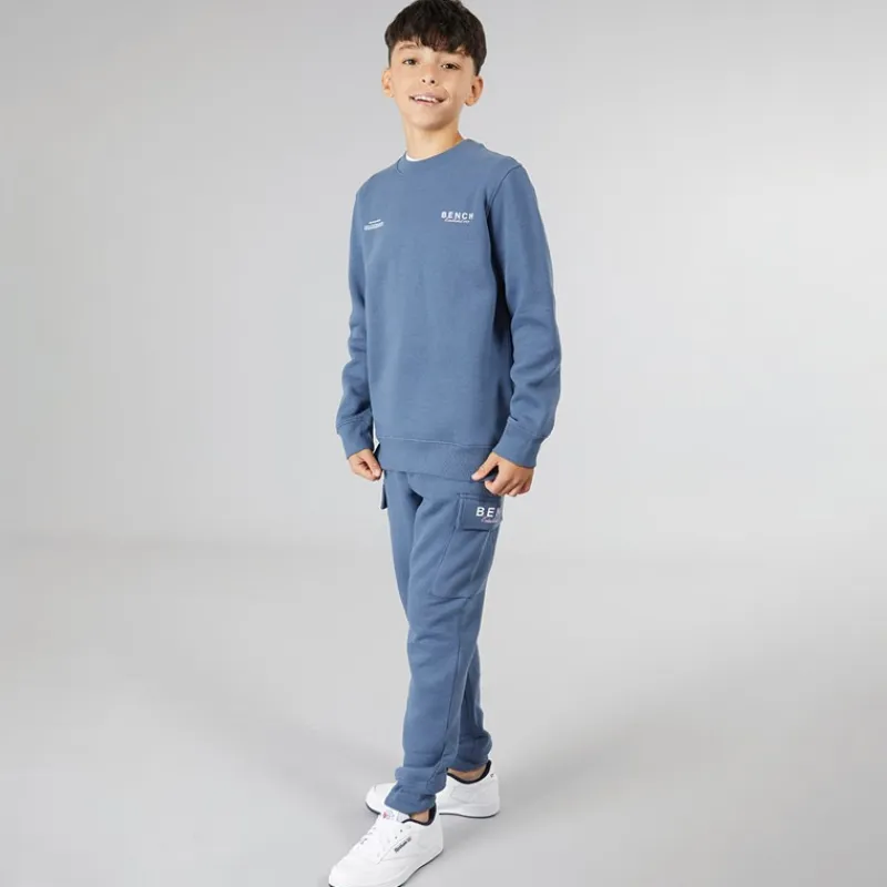 Best Drenge Nowil Sweatshirt Og Cargo Joggingbukser Træningssæt Vintage Indigo Træningsdragter