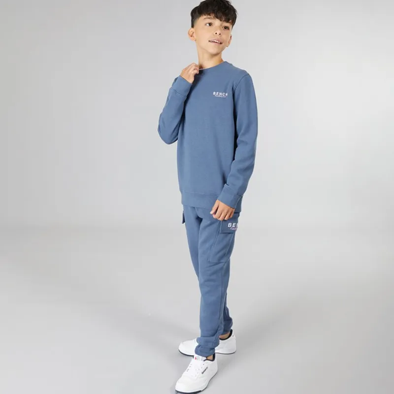 Best Drenge Nowil Sweatshirt Og Cargo Joggingbukser Træningssæt Vintage Indigo Træningsdragter