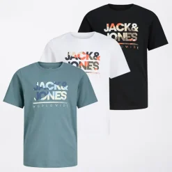 Clearance Drengepak med 3 Luke T-shirts Sort Multipakker|T-Shirts Og Undertrøjer