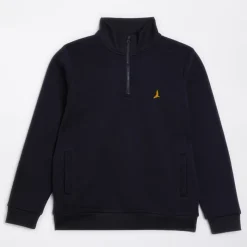 Hot Drenge Quarter Zip Sweatshirt Navy Hættetrøjer Og Sweatshirts
