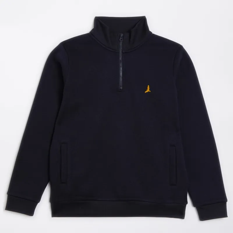 Hot Drenge Quarter Zip Sweatshirt Navy Hættetrøjer Og Sweatshirts