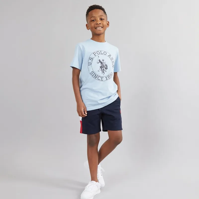 Hot Drenge Sliced Side Shorts af jerseystof Blå Shorts