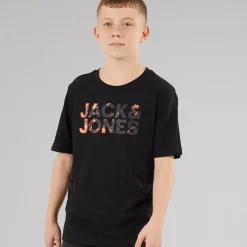 Discount Drenge Splash Corp Logo T-shirts Sort T-Shirts Og Undertrøjer