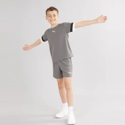 Clearance Drenge teamRISE Trænings Shorts Smoked Pearl / Hvid Tøj|Shorts
