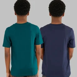 New Drenge Tiley Rund Hals To Pakke T-shirts Dyb Teal/​Navy Blazer Multipakker|T-Shirts Og Undertrøjer