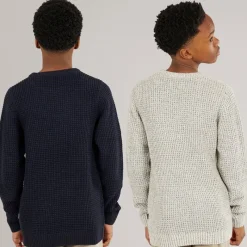 Clearance Drenge To Pak Strik Crew Neck Jumpere Moonbean /​ Sky Captain Multipakker