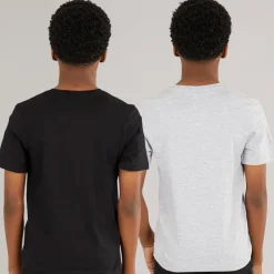 Online Drenge to pak t-shirt Sort/​Grå Multipakker|T-Shirts Og Undertrøjer