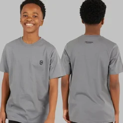 Discount Drenge Tre Dele Hættetrøje T-shirt Og Joggingbukser Sæt Sort/​Koksgrå Træningsdragter