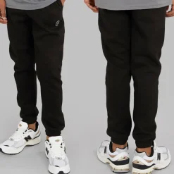 Discount Drenge Tre Dele Hættetrøje T-shirt Og Joggingbukser Sæt Sort/Koksgrå Træningsdragter